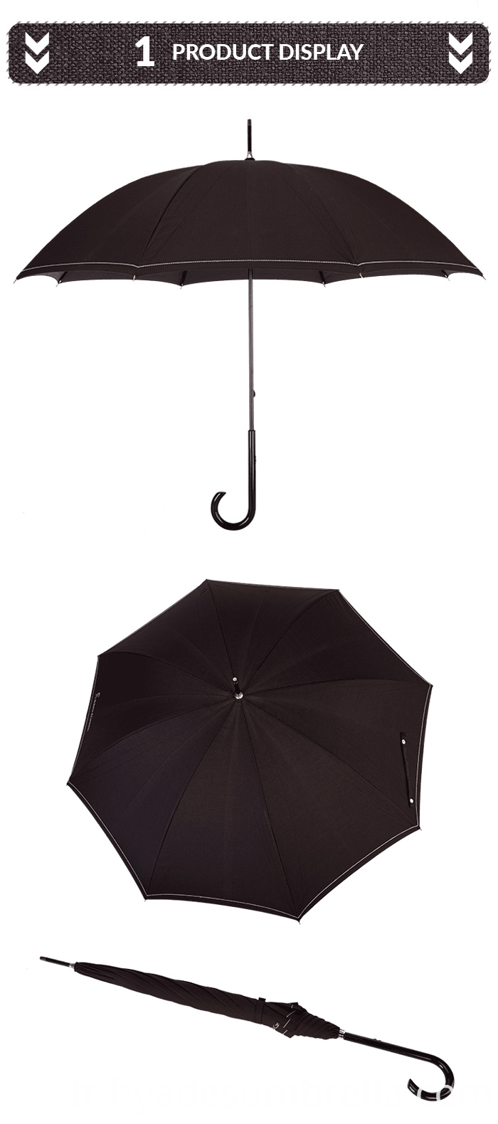 Parapluie long ouvert manuel dames Ladies Manual Open Long Umbrella